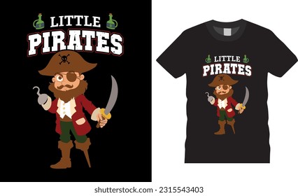 Act as a captain of fearsome pirates t shirt design. Vintage, skull, Typography t shirt design premium vector template.