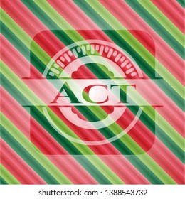 Act christmas badge. Vector Illustration. Detailed.