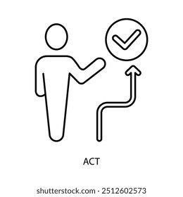 Icono de línea de concepto de acto. Ilustración de elemento simple. diseño de símbolo de esquema de concepto de acto.