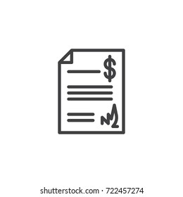 Act document line icon, outline vector sign, linear style pictogram isolated on white. Symbol, logo illustration. Editable stroke