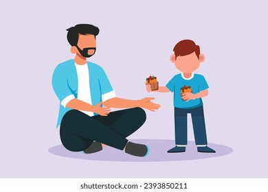 The Act of Giving concept. Colored flat vector illustration isolated.