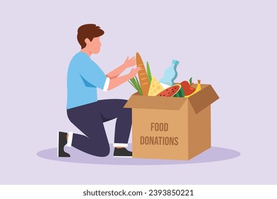 The Act of Giving concept. Colored flat vector illustration isolated.