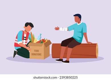 El concepto de la Ley de prestación. Ilustración vectorial plana de color aislada.