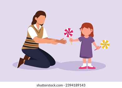 The Act of Giving concept. Colored flat vector illustration isolated.