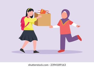 The Act of Giving concept. Colored flat vector illustration isolated.