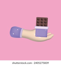 The Act of Giving concept. Realistic 3d object cartoon style. Vector colorful illustration.
