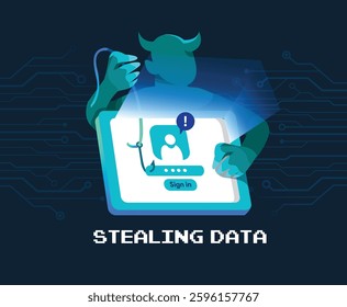 the act of illegally accessing and stealing sensitive information, like personal details or corporate data, stored on computers, servers, or other electronic devices
