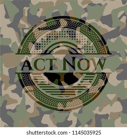 Act Now on camouflaged texture