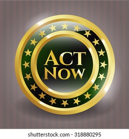 Act Now shiny emblem