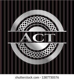Act silver badge. Vector Illustration. Mosaic.