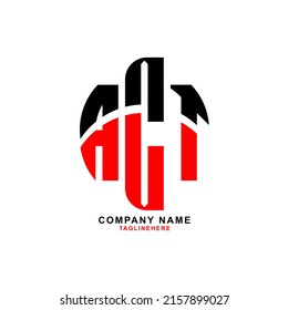 Diseño de logotipo de tres letras con fondo blanco