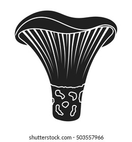Actarius indigo icon in black style isolated on white background. Mushroom symbol stock vector illustration.