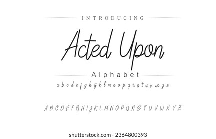 Acted Upon Modern abstract digital alphabet font. Minimal technology typography, Creative urban sport fashion futuristic font and with numbers. vector illustration
