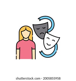 Acting for children сolor line icon. Children learning. Pictogram for web page, mobile app, promo. UI UX GUI design element. Editable stroke.