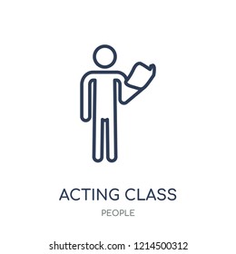 Acting class icon. Acting class linear symbol design from People collection. Simple outline element vector illustration on white background.