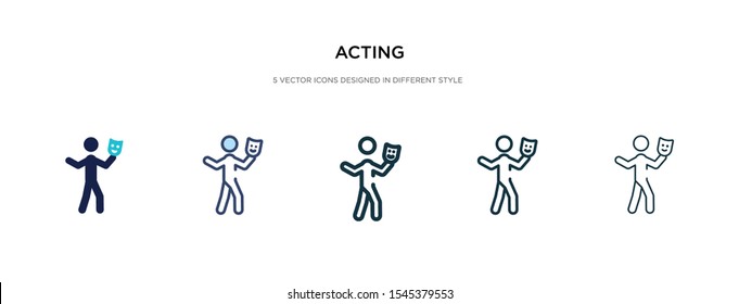 acting icon in different style vector illustration. two colored and black acting vector icons designed in filled, outline, line and stroke style can be used for web, mobile, ui
