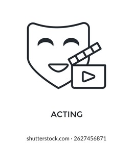 Acting Icon Outline Style. Vector Illustration For Graphic Design
