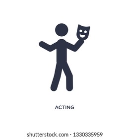 acting icon. Simple element illustration from activity and hobbies concept. acting editable symbol design on white background. Can be use for web and mobile.