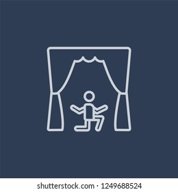 Acting icon. Trendy flat vector line Acting icon on dark blue background from Activity and Hobbies collection. 