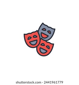 Schauspielsymbol. vektorbearbeitbares Strich-/lineares Stilzeichen zur Verwendung im Webdesign, logo.Symboldarstellung.