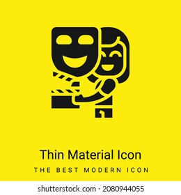 Acting minimal bright yellow material icon