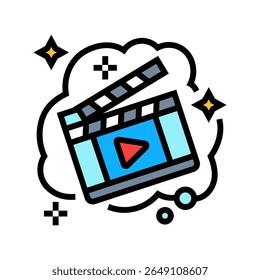 acting movie dream color icon vector. acting movie dream sign. isolated symbol illustration