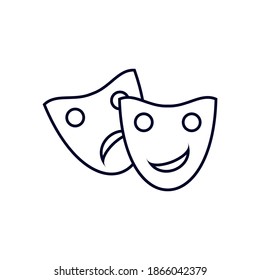 Actuar para la plantilla vectorial del logotipo del icono de película, concepto del logotipo de película creativa, símbolo de icono, Ilustración