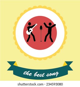 acting musician, illustration on yellow background