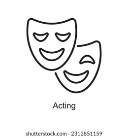 Acting Outline Icon Design illustration. Art and Crafts Symbol on White background EPS 10 File