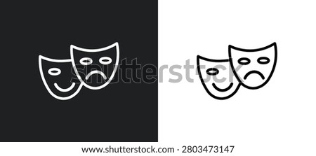 acting outline icon in white and black colors. acting flat vector icon from activity and hobbies collection for web, mobile apps and ui.