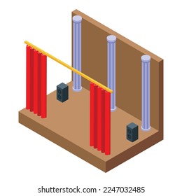 Acting scene icon isometric vector. School education. Actor event