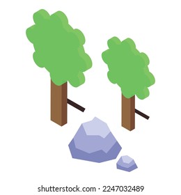 Acting scene trees icon isometric vector. Event actor. Lesson kid