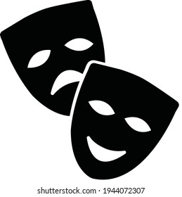 Acting Theatre Masks Happy Sad Official Stock Vector (Royalty Free ...