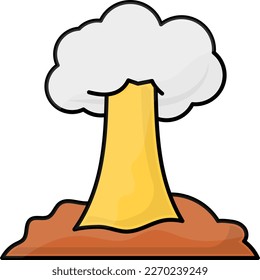 Actinides in the environment outline color concept vector icon design, Environmental pollution symbol, Chemical Biological contamination sign, Pollutants illustration