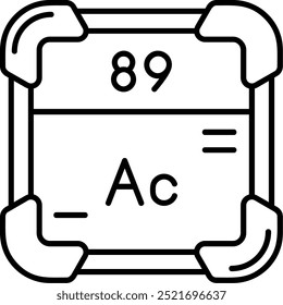 Design de ícone de vetor de linha de actínio