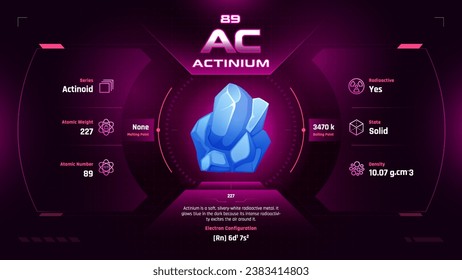 Actinium Parodic Table Element 89-Fascinating Facts and Valuable Insights-Infographic vector illustration design