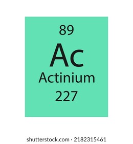 Actinium symbol. Chemical element of the periodic table. Vector illustration.