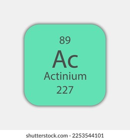 Actinium symbol. Chemical element of the periodic table. Vector illustration.