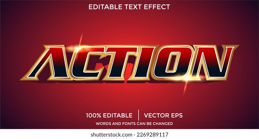 Action 3D Editable Text Effect Template, glühende rote Leuchteffekt-Schriftart