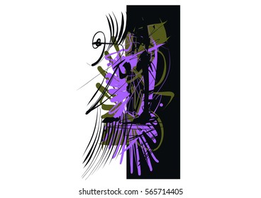 action abstract gestic vector painting 