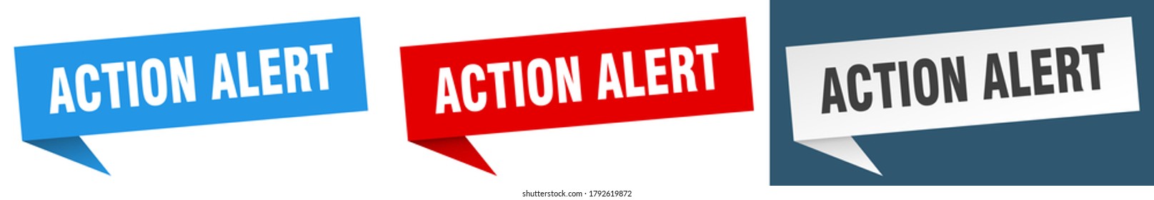 action alert banner.  action alert sign