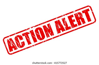 ACTION ALERT red stamp text on white