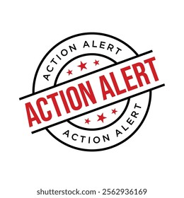 Action Alert Rubber Stamp Vector Template