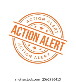 Action Alert Rubber Stamp Vector Template