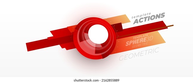 Action Banner red color template design vector