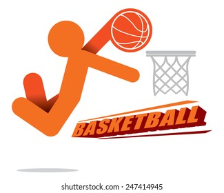 Action Basketball Player Icon for logo design Vector