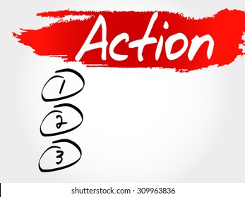 Action blank list, health concept