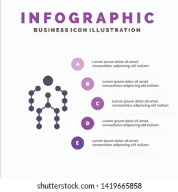 Action, Bones, Capture, Human, Motion Solid Icon Infographics 5 Steps Presentation Background