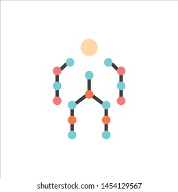 Action, Bones, Capture, Human, Motion  Flat Color Icon. Vector icon banner Template