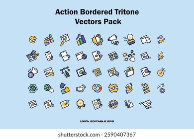 Action Bordered Tritone Vectors Pack